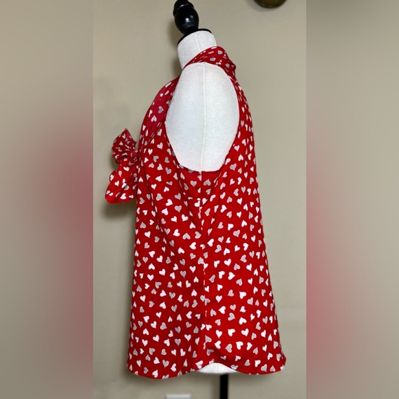 Blouse Red and White Love Hearts Valentines festive top - Picture 5 of 16